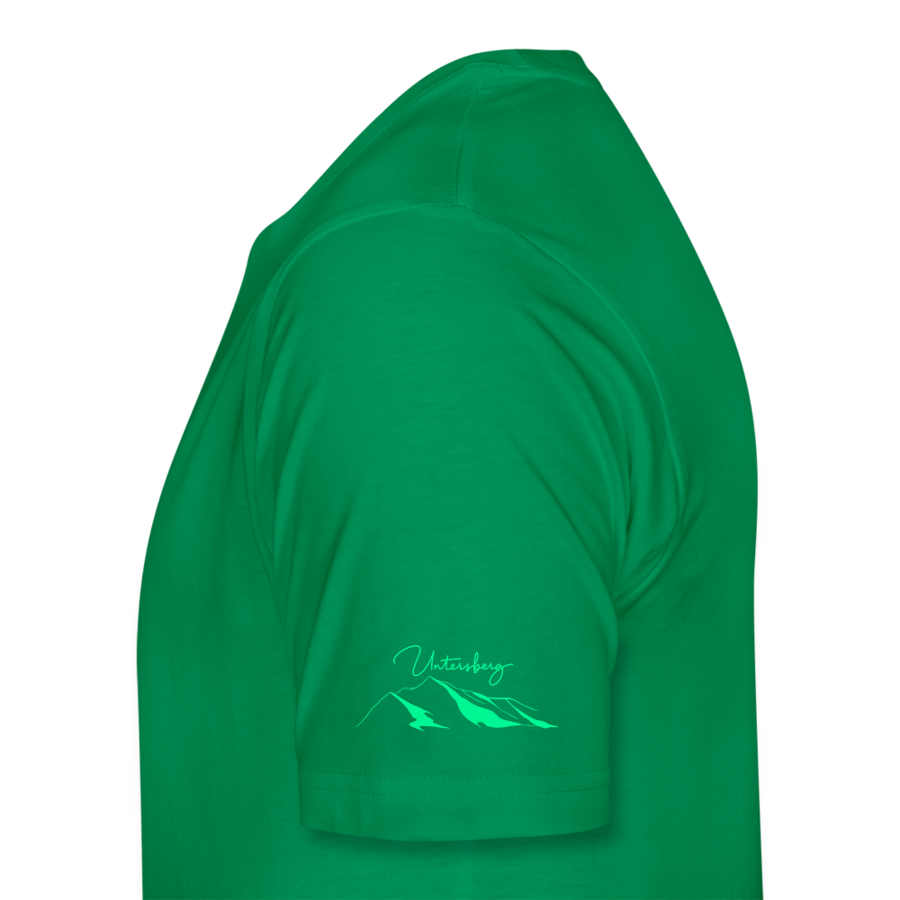 Männer Premium T-Shirt in Kellygrün Untersberg 4xDruck in Neongrün - Kelly Green