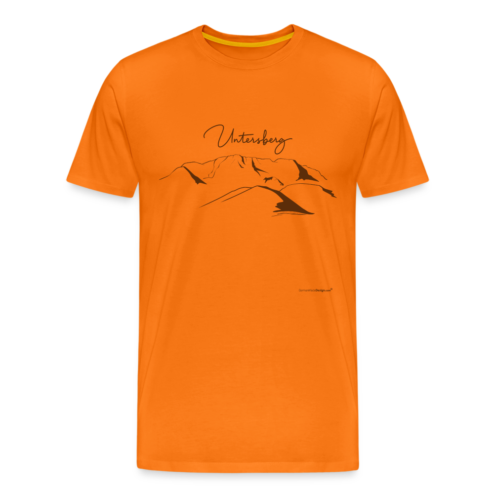 Männer Premium T-Shirt in Orange Untersberg 4xDruck in Edelbraun - Orange