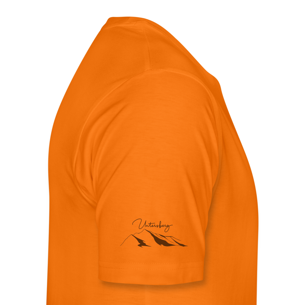 Männer Premium T-Shirt in Orange Untersberg 4xDruck in Edelbraun - Orange