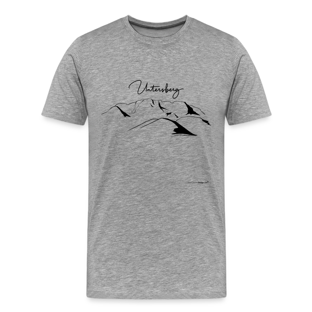 Männer Premium T-Shirt in versch. Farben Untersberg 4xDruck in Schwarz - Grau meliert