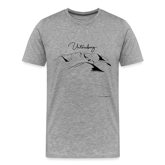 Männer Premium T-Shirt in versch. Farben Untersberg 4xDruck in Schwarz - Grau meliert