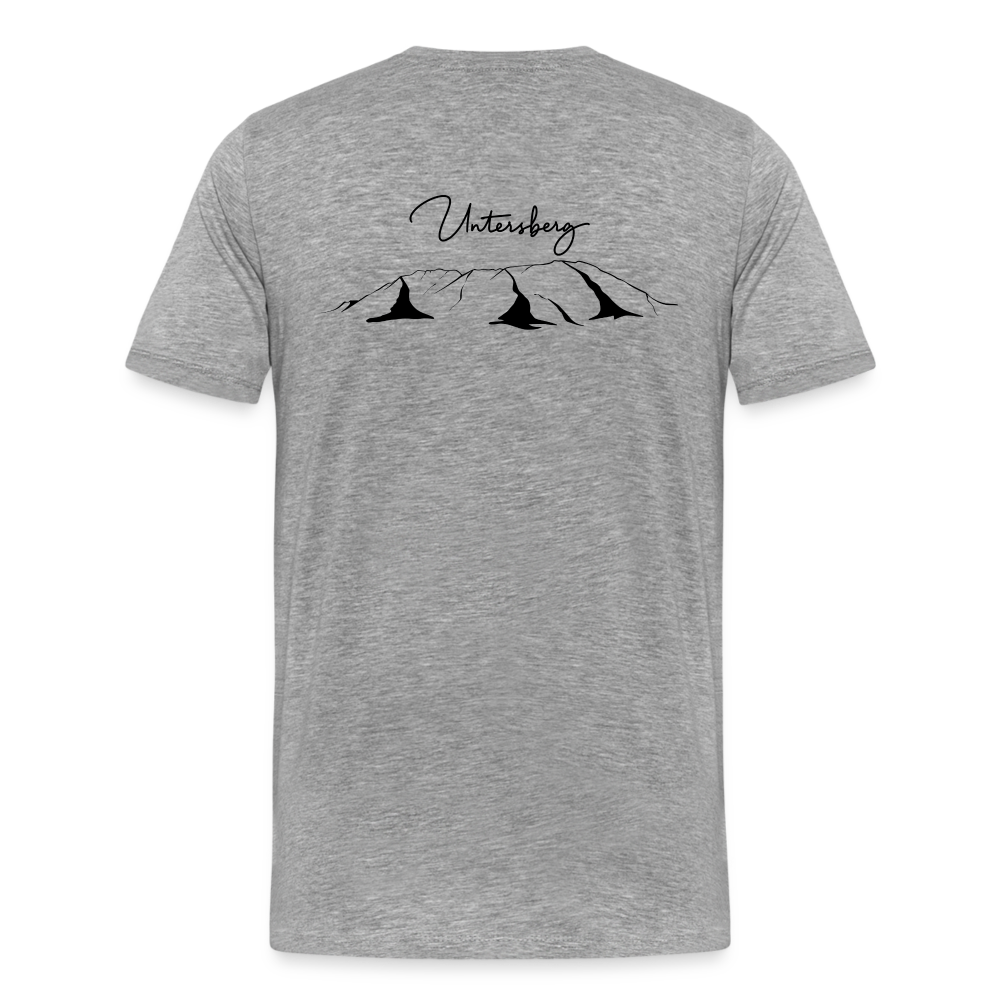 Männer Premium T-Shirt in versch. Farben Untersberg 4xDruck in Schwarz - Grau meliert