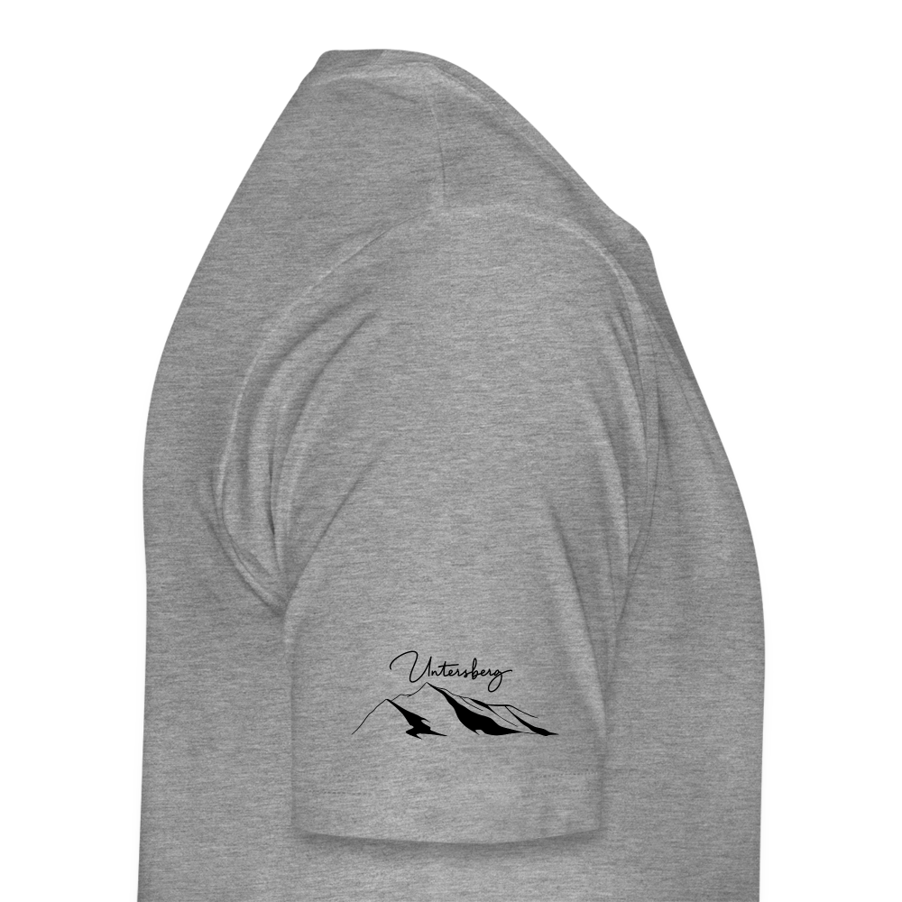 Männer Premium T-Shirt in versch. Farben Untersberg 4xDruck in Schwarz - Grau meliert