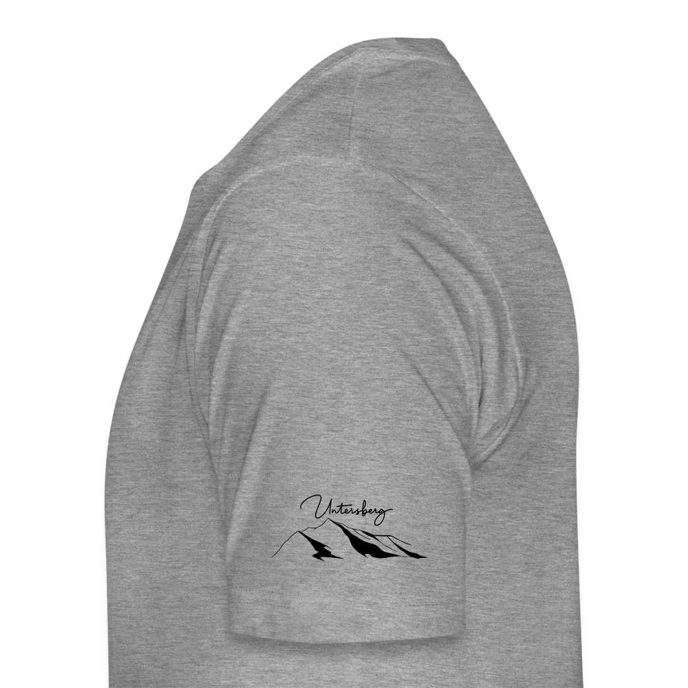 Männer Premium T-Shirt in versch. Farben Untersberg 4xDruck in Schwarz - Grau meliert