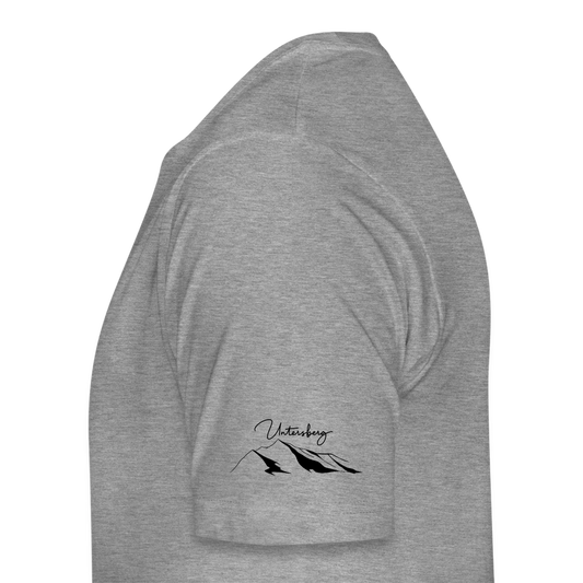 Männer Premium T-Shirt in versch. Farben Untersberg 4xDruck in Schwarz - Grau meliert