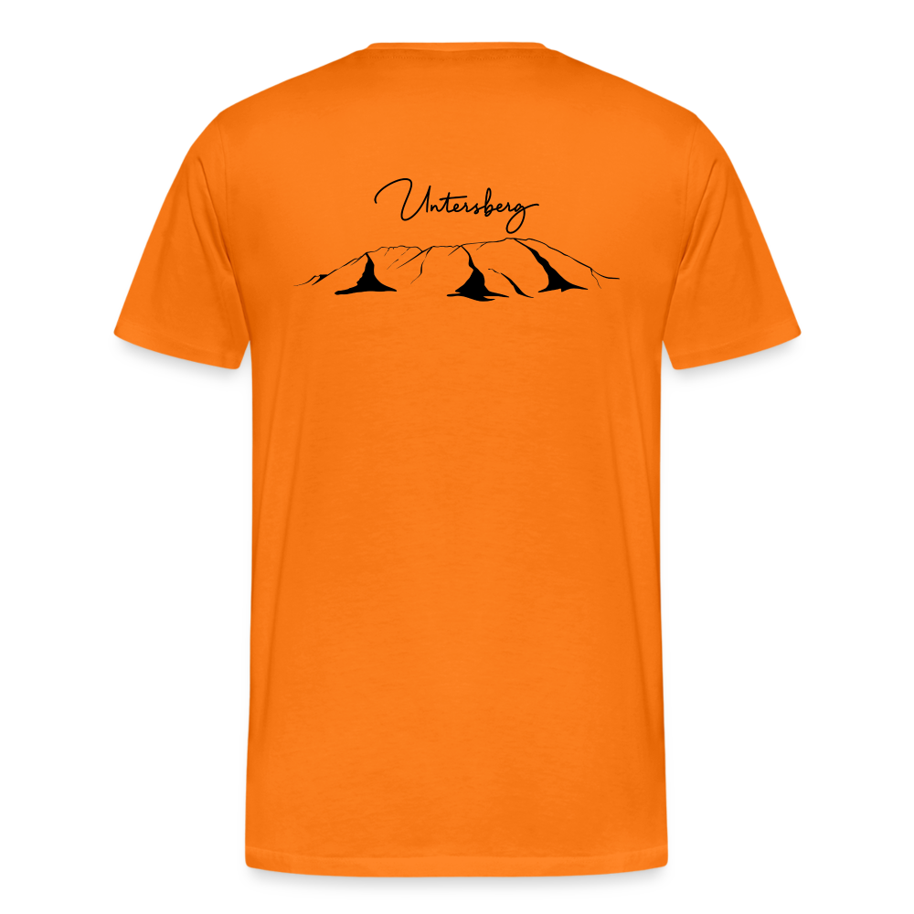 Männer Premium T-Shirt in versch. Farben Untersberg 4xDruck in Schwarz - Orange