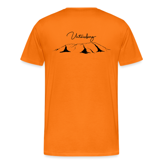 Männer Premium T-Shirt in versch. Farben Untersberg 4xDruck in Schwarz - Orange