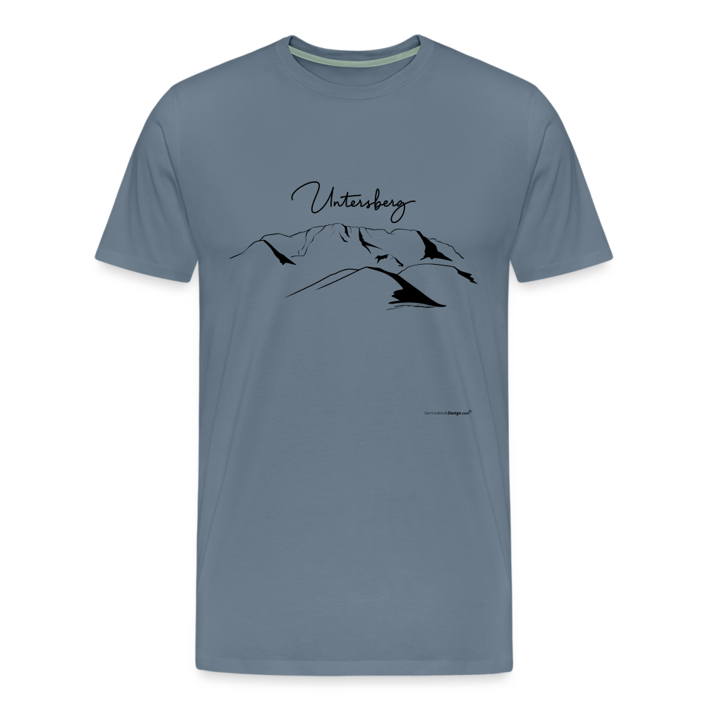 Männer Premium T-Shirt in versch. Farben Untersberg 4xDruck in Schwarz - Blaugrau