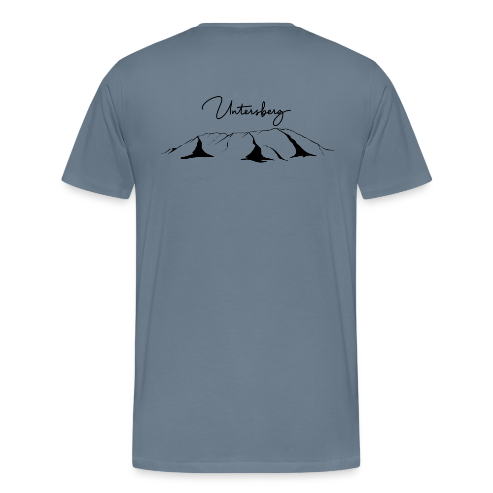 Männer Premium T-Shirt in versch. Farben Untersberg 4xDruck in Schwarz - Blaugrau