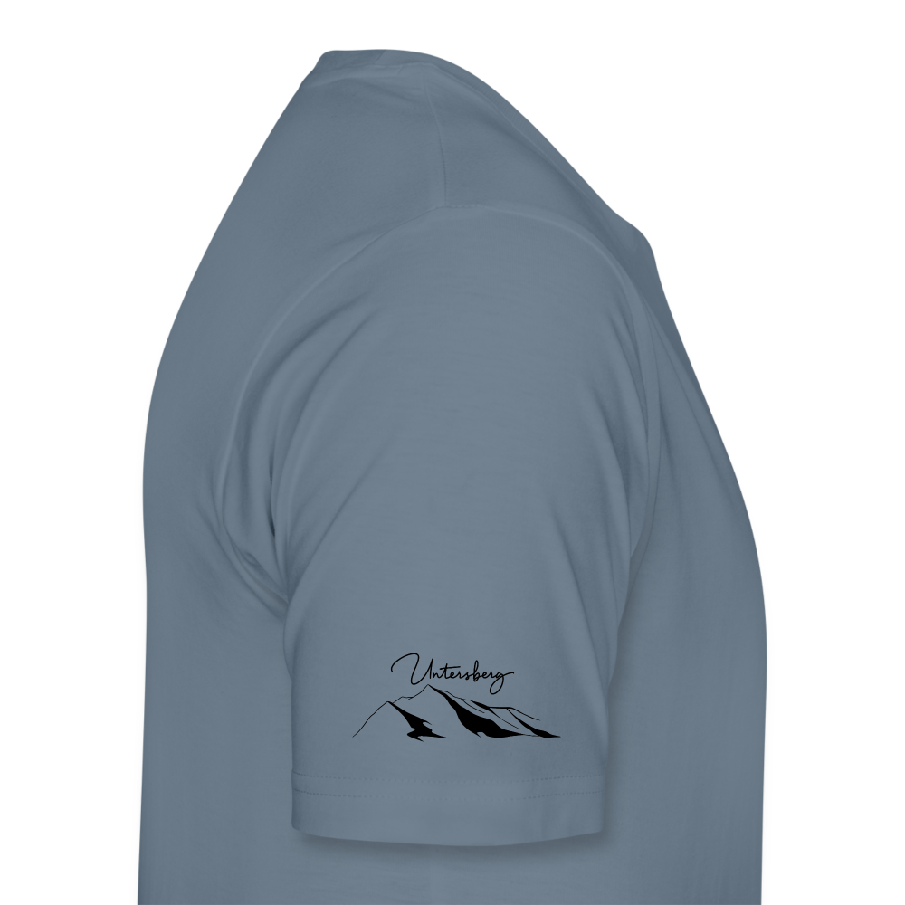 Männer Premium T-Shirt in versch. Farben Untersberg 4xDruck in Schwarz - Blaugrau