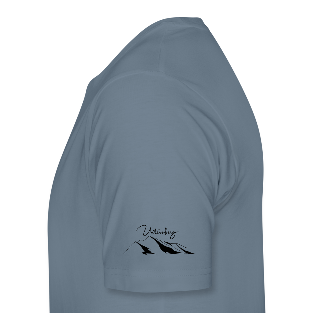 Männer Premium T-Shirt in versch. Farben Untersberg 4xDruck in Schwarz - Blaugrau