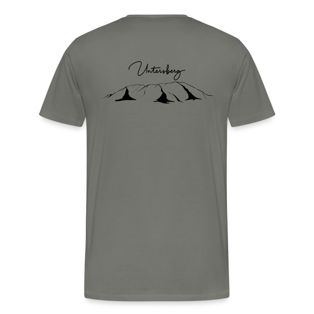 Männer Premium T-Shirt in versch. Farben Untersberg 4xDruck in Schwarz - Asphalt