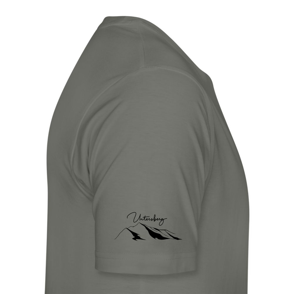 Männer Premium T-Shirt in versch. Farben Untersberg 4xDruck in Schwarz - Asphalt