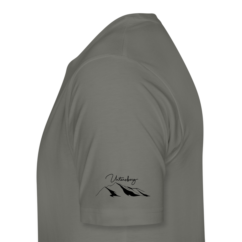Männer Premium T-Shirt in versch. Farben Untersberg 4xDruck in Schwarz - Asphalt