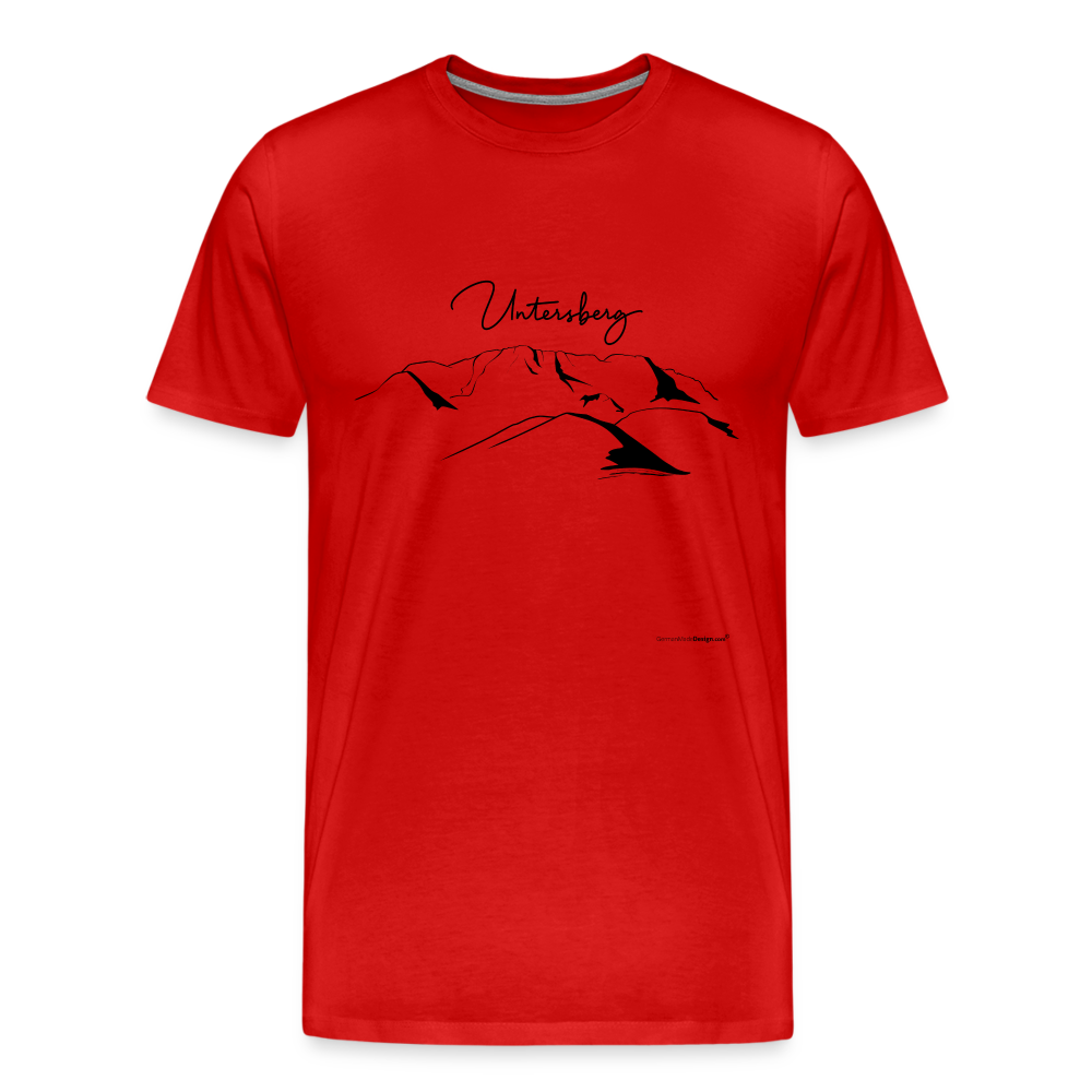 Männer Premium T-Shirt in versch. Farben Untersberg 4xDruck in Schwarz - Rot