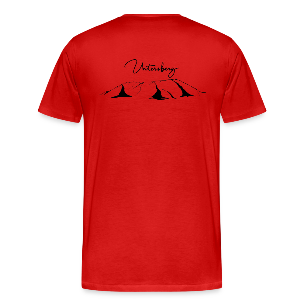 Männer Premium T-Shirt in versch. Farben Untersberg 4xDruck in Schwarz - Rot