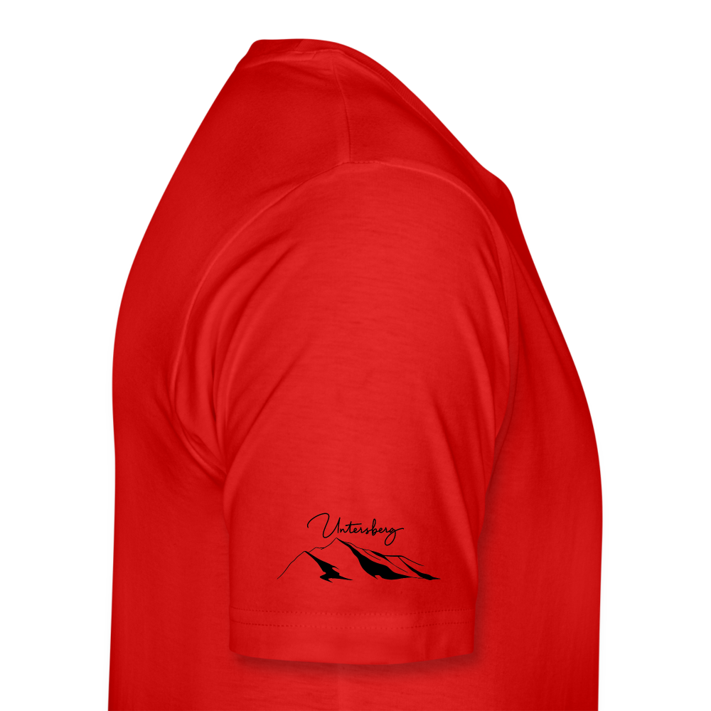 Männer Premium T-Shirt in versch. Farben Untersberg 4xDruck in Schwarz - Rot