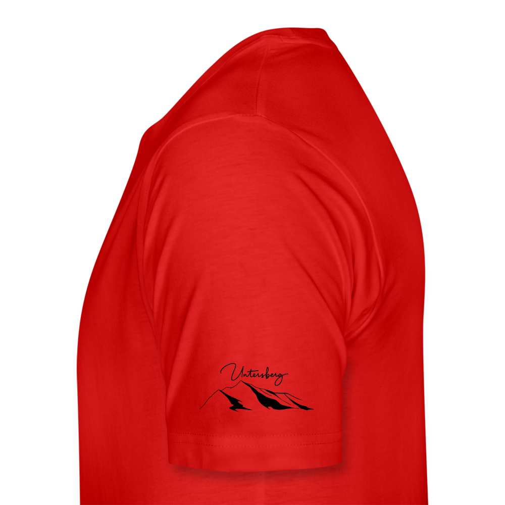 Männer Premium T-Shirt in versch. Farben Untersberg 4xDruck in Schwarz - Rot