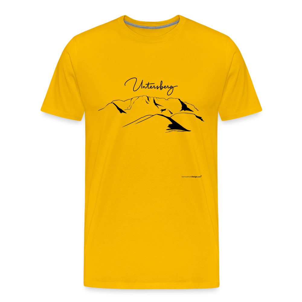 Männer Premium T-Shirt in versch. Farben Untersberg 4xDruck in Schwarz - Sonnengelb