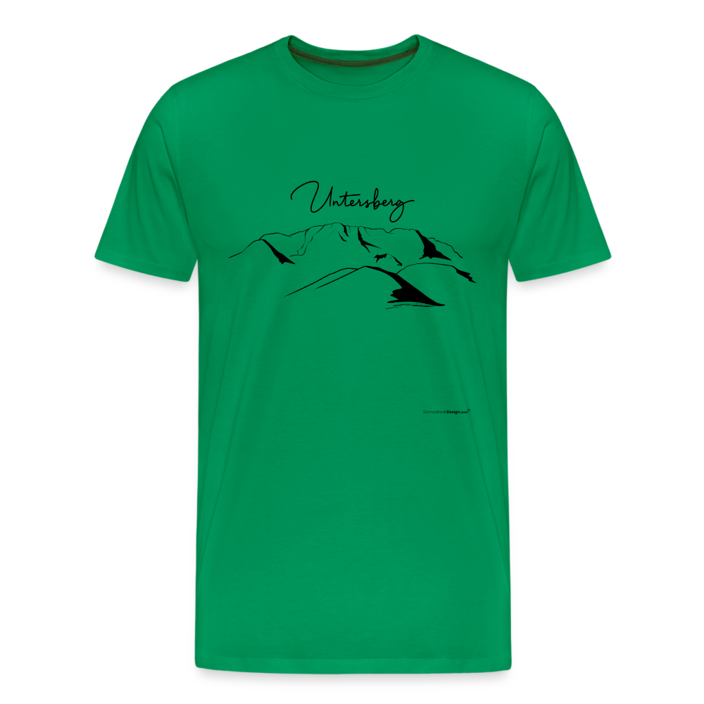 Männer Premium T-Shirt in versch. Farben Untersberg 4xDruck in Schwarz - Kelly Green