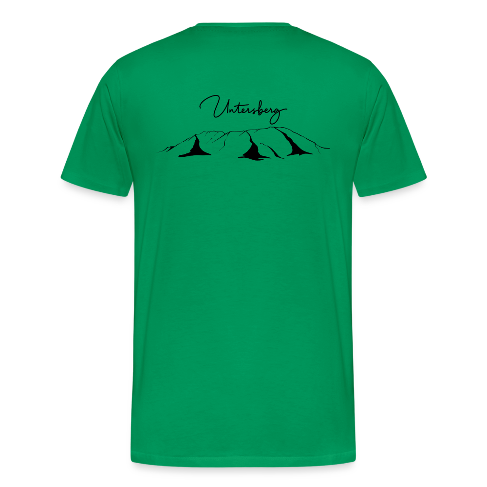 Männer Premium T-Shirt in versch. Farben Untersberg 4xDruck in Schwarz - Kelly Green