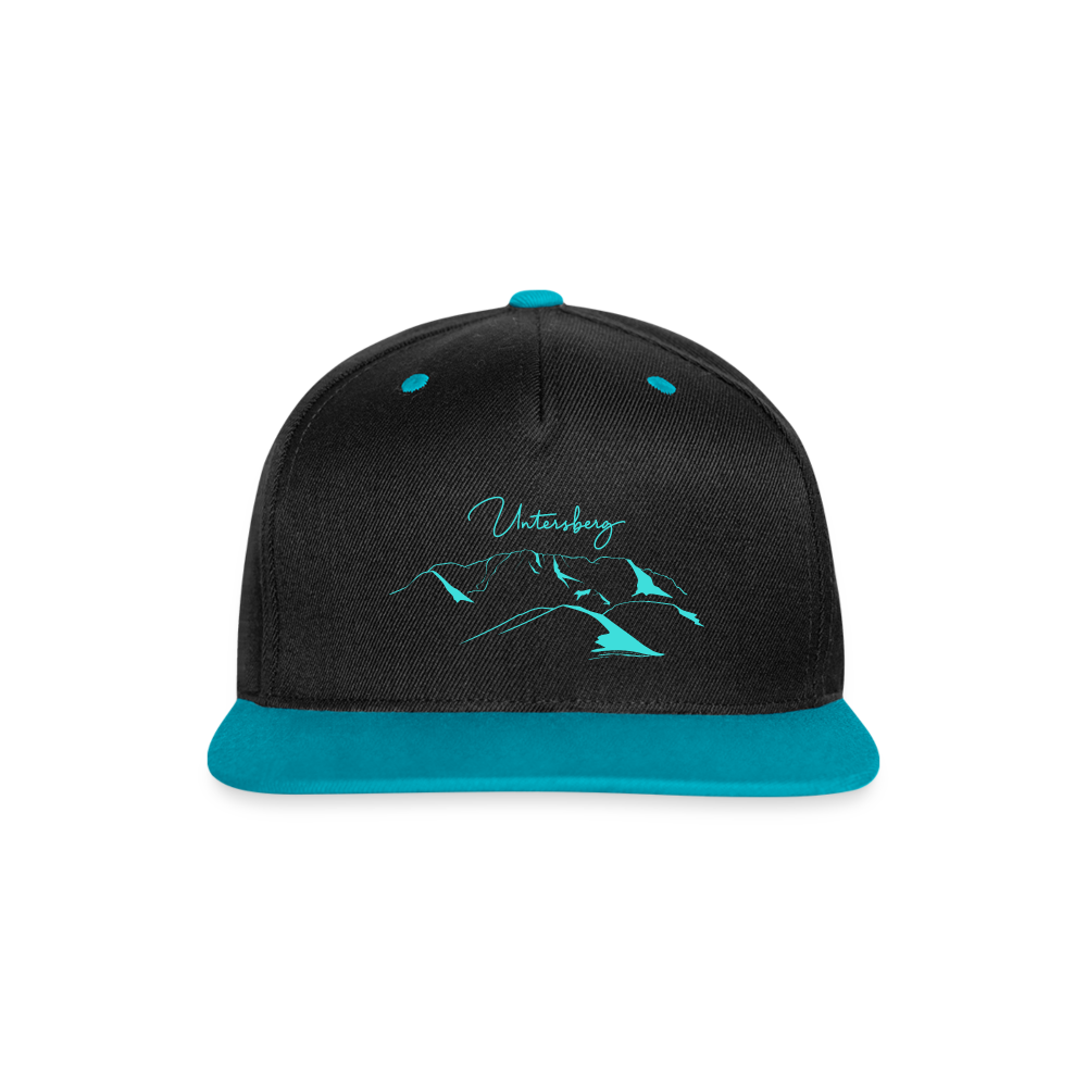Untersberg Snapback Cap Kappe in Divablau - Schwarz/Türkis
