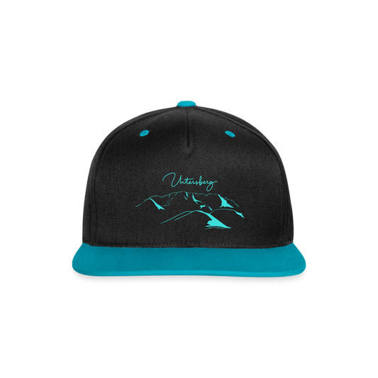 Untersberg Snapback Cap Kappe in Divablau - Schwarz/Türkis