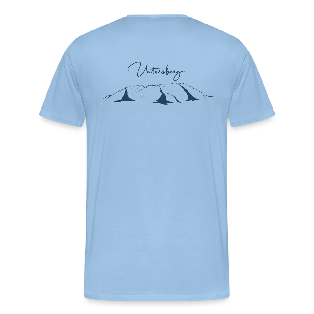 Männer Premium T-Shirt in Sky Untersberg 2xDruck in Marineblau - Sky