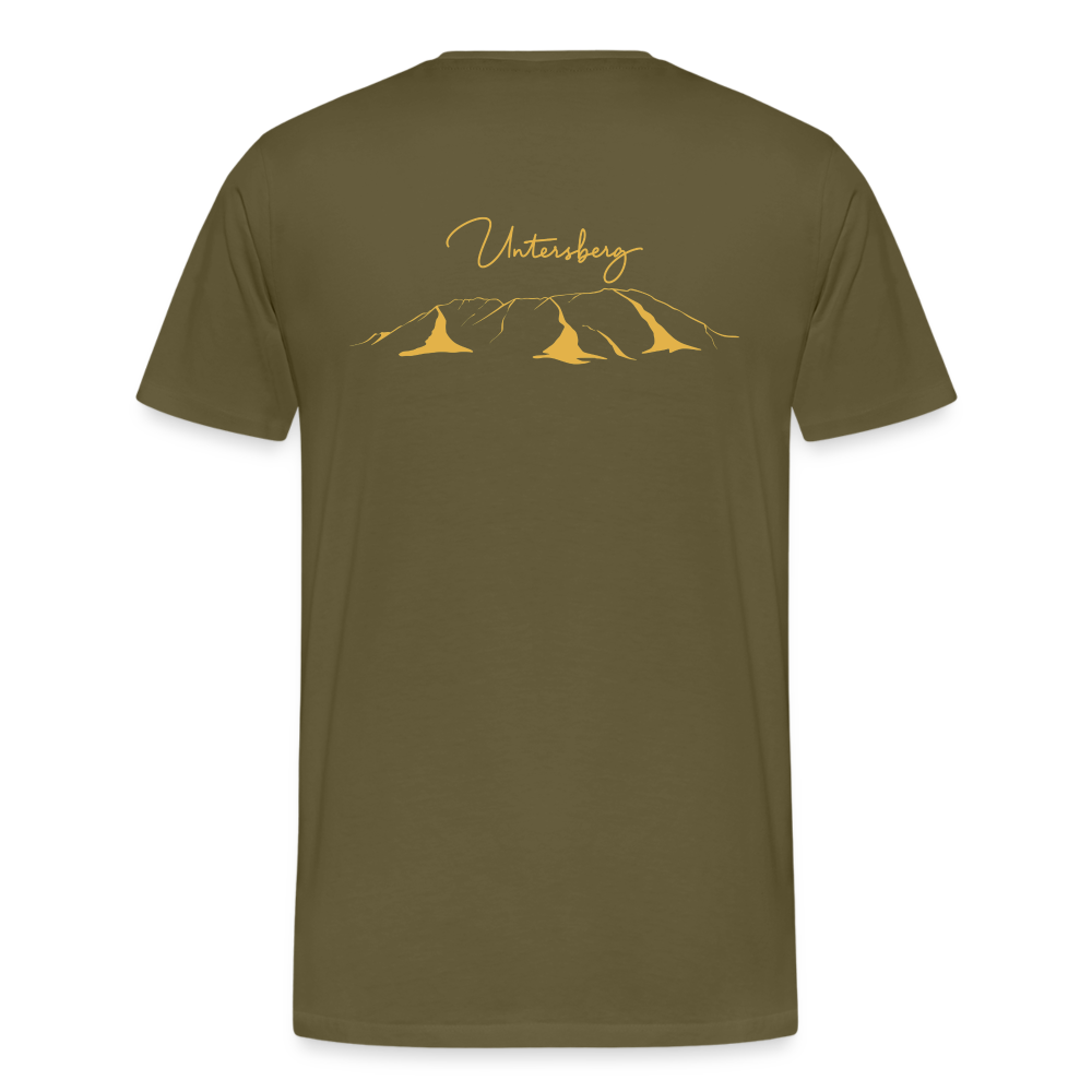 Männer Premium T-Shirt in KAKI Untersberg 2xDruck in OCKER - Khaki