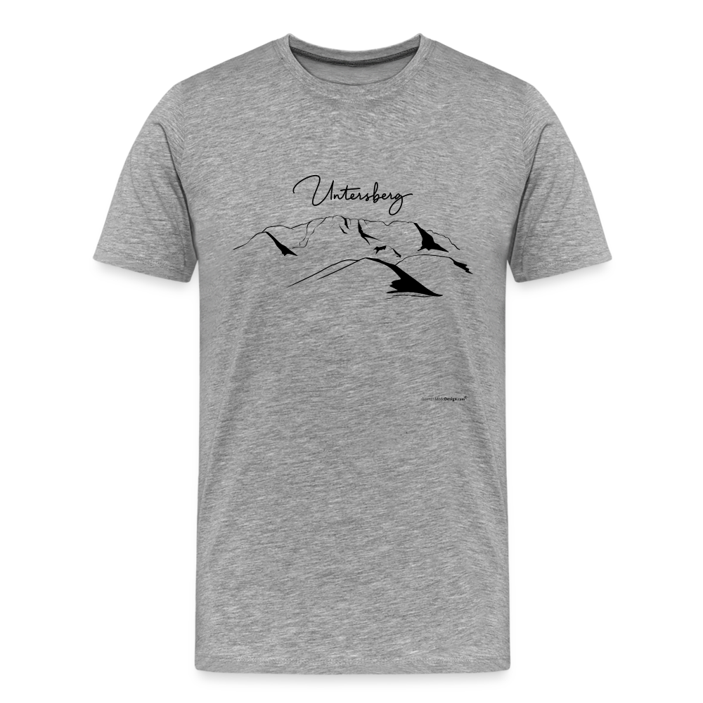 Männer Premium T-Shirt in versch. Farben Untersberg 2xDruck in Schwarz - Grau meliert