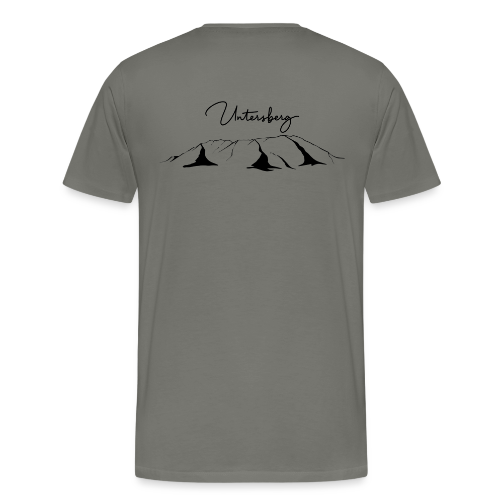 Männer Premium T-Shirt in versch. Farben Untersberg 2xDruck in Schwarz - Asphalt