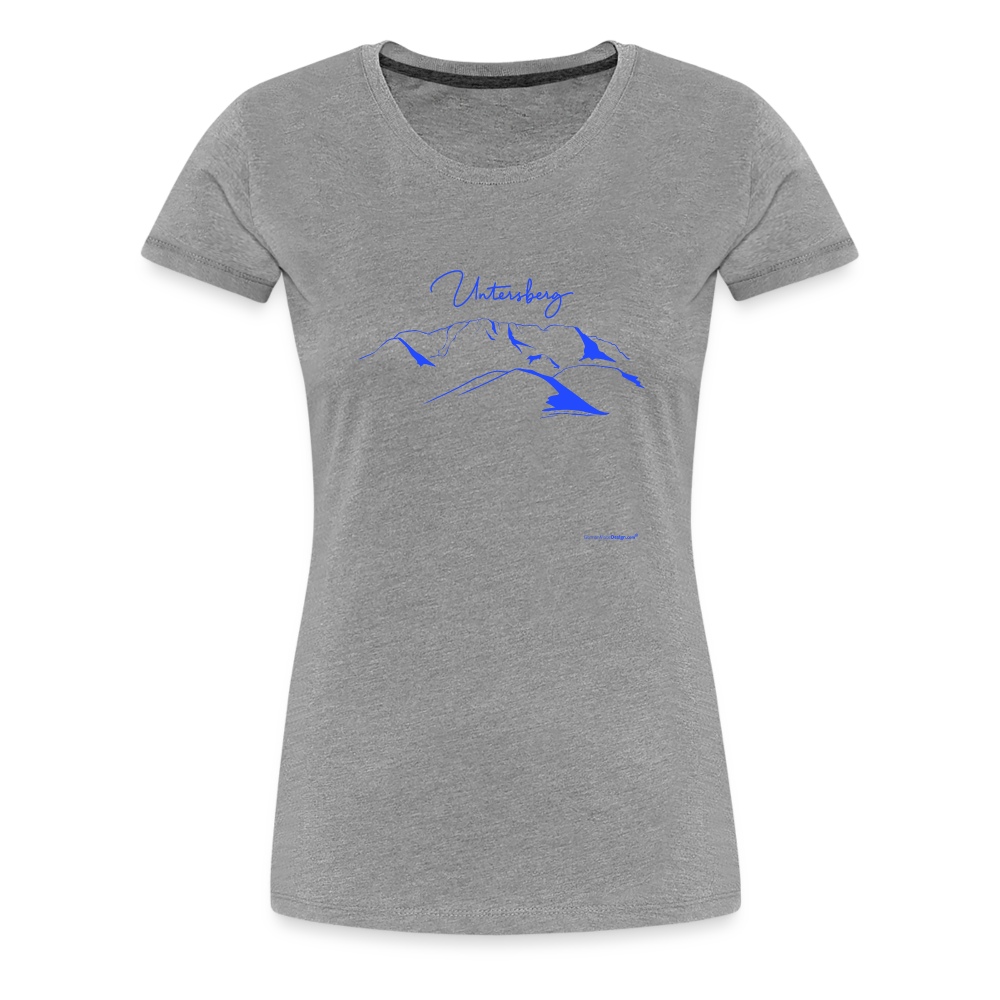 Frauen Premium T-Shirt in versch. Farben Untersberg in Azurblau - Grau meliert