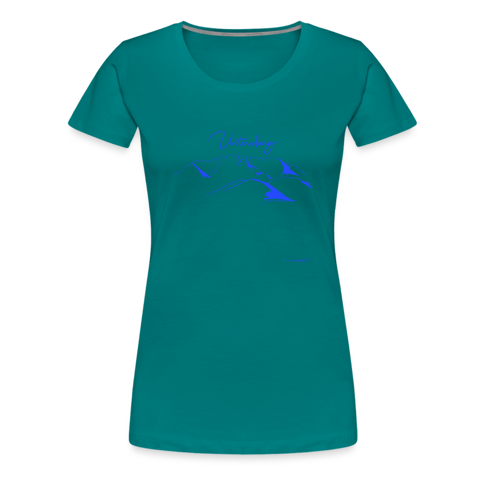 Frauen Premium T-Shirt in versch. Farben Untersberg in Azurblau - Divablau