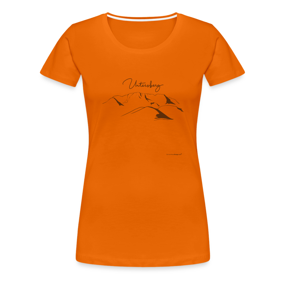 Frauen Premium T-Shirt in versch. Farben Untersberg in Schokoladenbraun - Orange