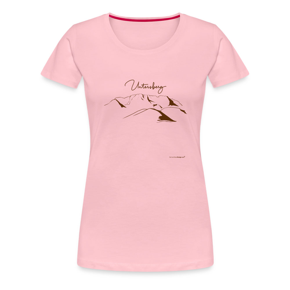 Frauen Premium T-Shirt in versch. Farben Untersberg in Schokoladenbraun - Hellrosa