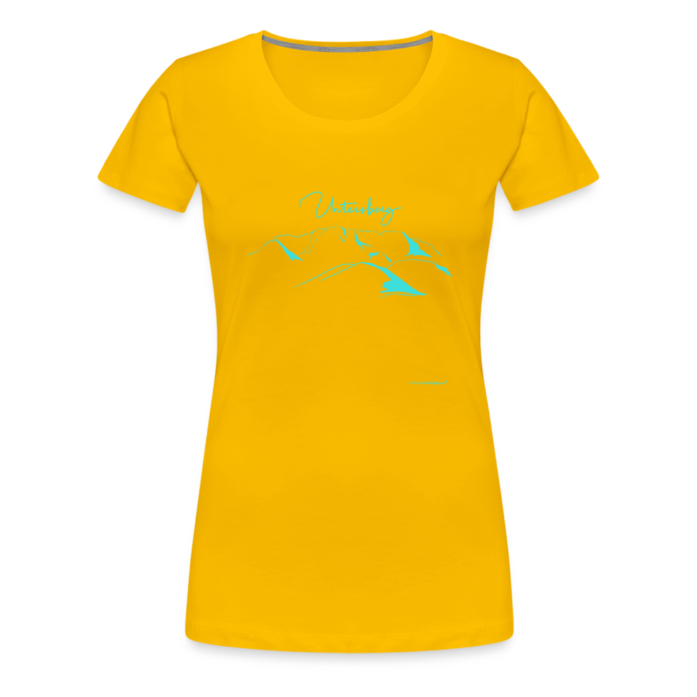 Frauen Premium T-Shirt in versch. Farben Untersberg in Türkis - Sonnengelb