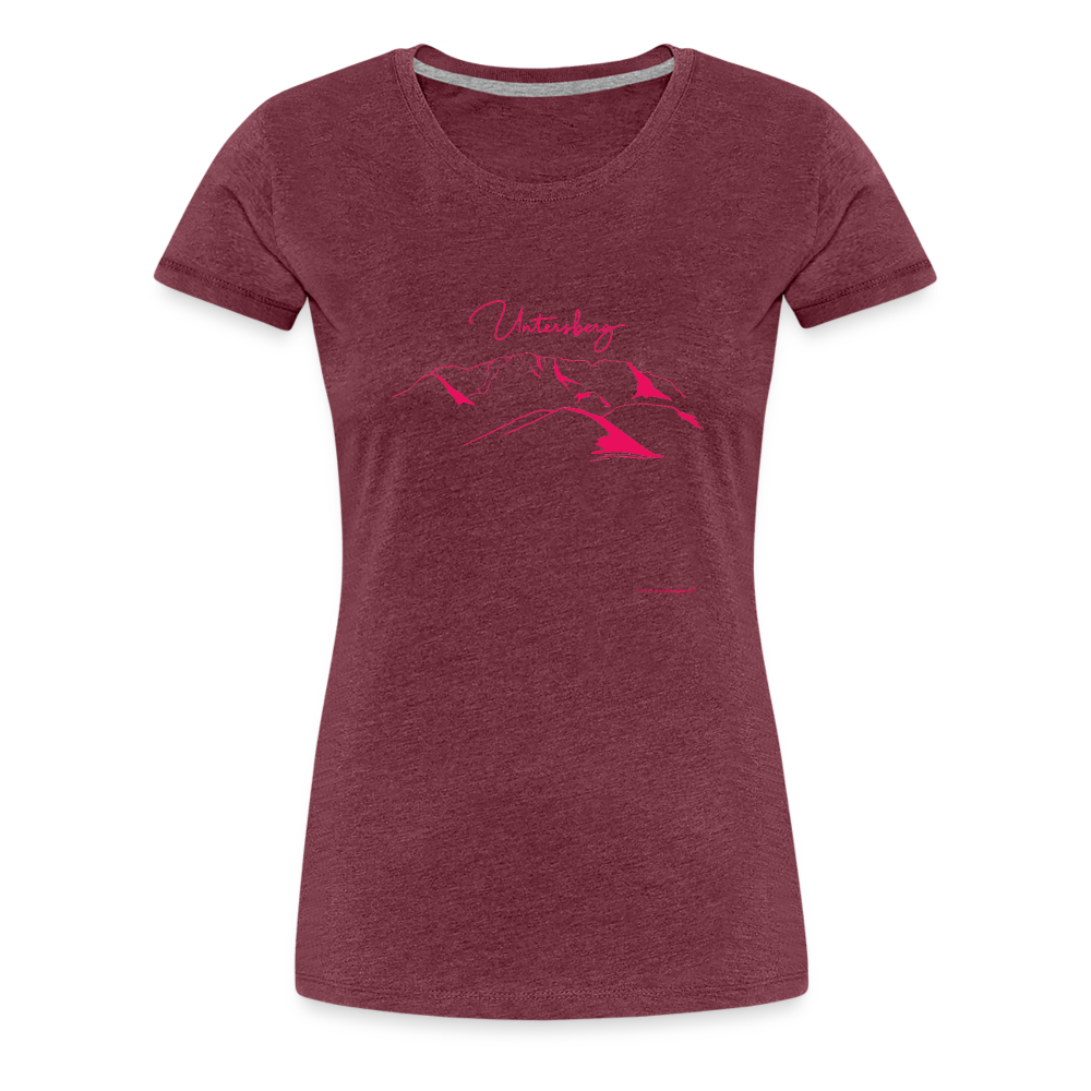 Frauen Premium T-Shirt in versch. Farben Untersberg in Pink - Bordeauxrot meliert