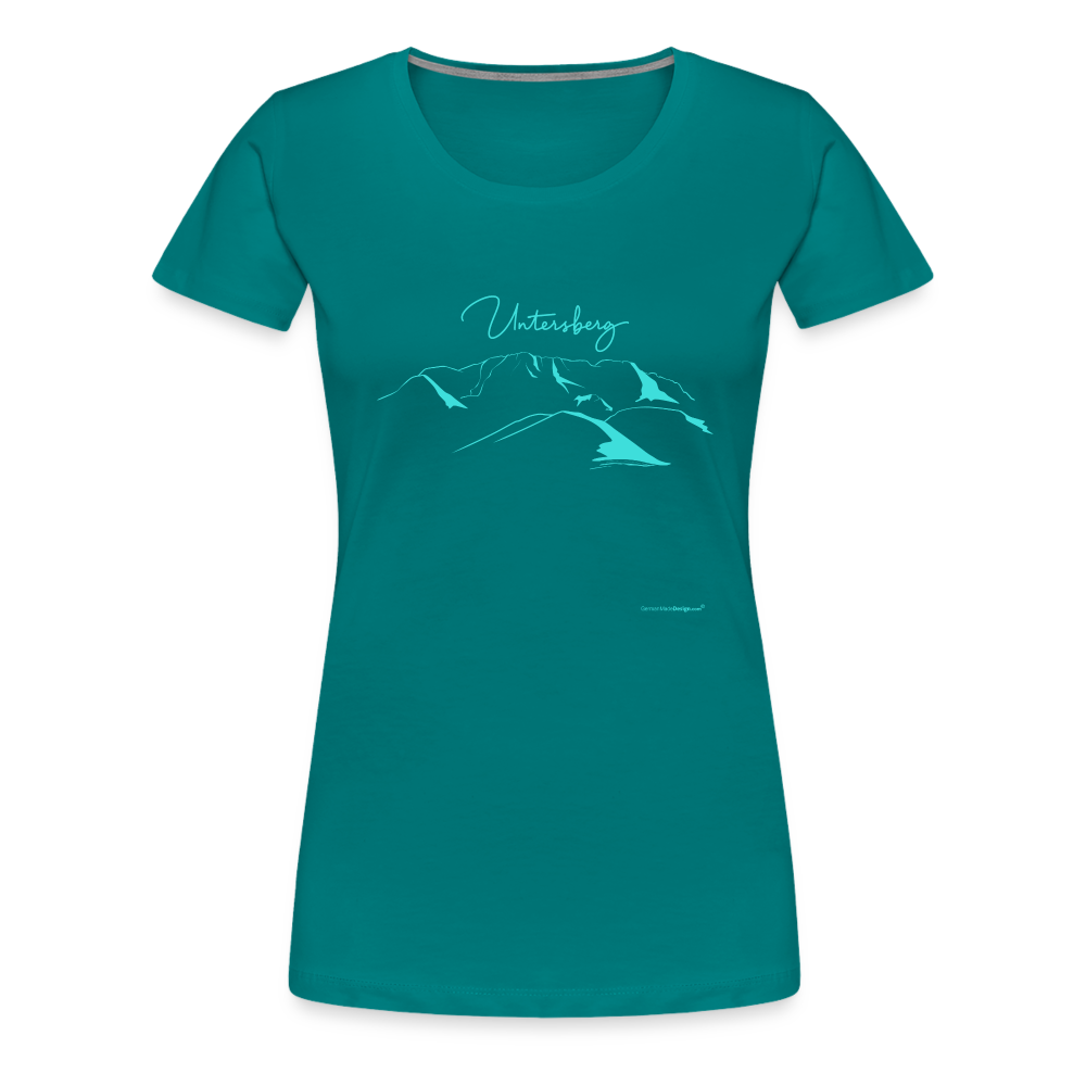 Frauen Premium T-Shirt in Divablau Untersberg 4xDruck in Türkis - Divablau