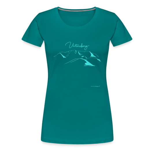Frauen Premium T-Shirt in Divablau Untersberg 4xDruck in Türkis - Divablau