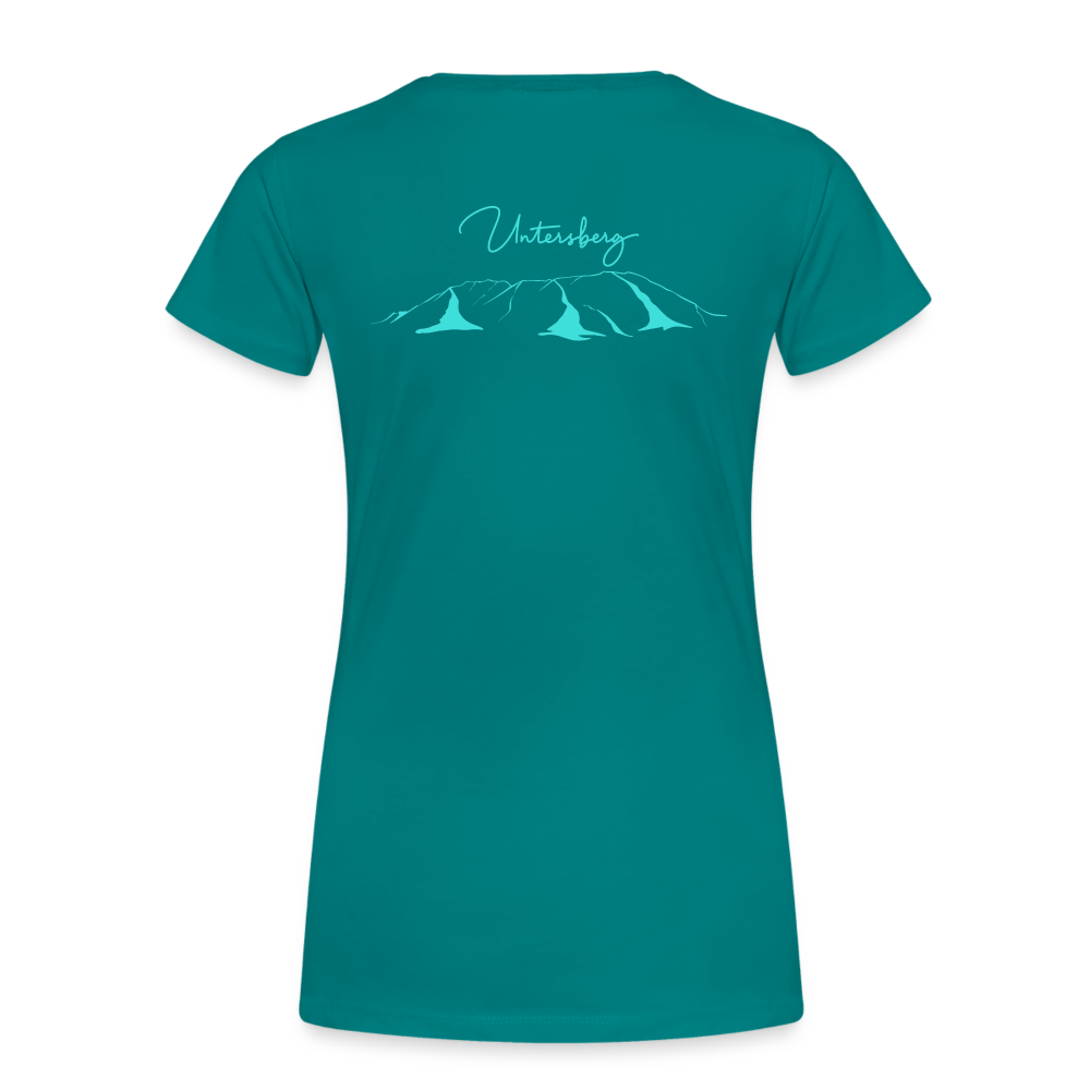Frauen Premium T-Shirt in Divablau Untersberg 4xDruck in Türkis - Divablau