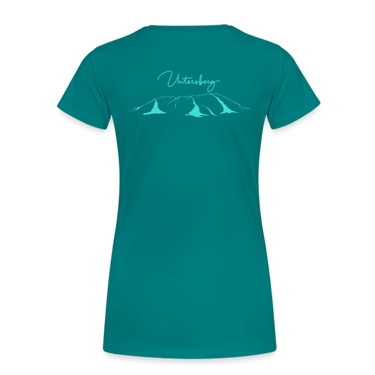Frauen Premium T-Shirt in Divablau Untersberg 4xDruck in Türkis - Divablau