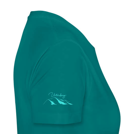 Frauen Premium T-Shirt in Divablau Untersberg 4xDruck in Türkis - Divablau