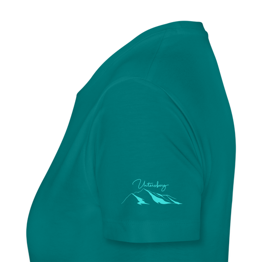 Frauen Premium T-Shirt in Divablau Untersberg 4xDruck in Türkis - Divablau