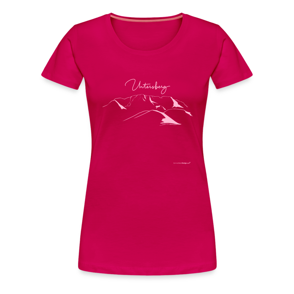 Frauen Premium T-Shirt in Pink Untersberg 4xDruck in Rosa - dunkles Pink