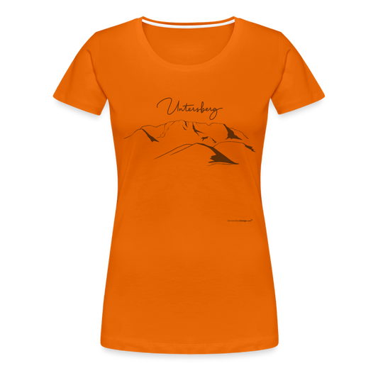 Frauen Premium T-Shirt in Orange Untersberg" 4xDruck in edelbraun - Orange