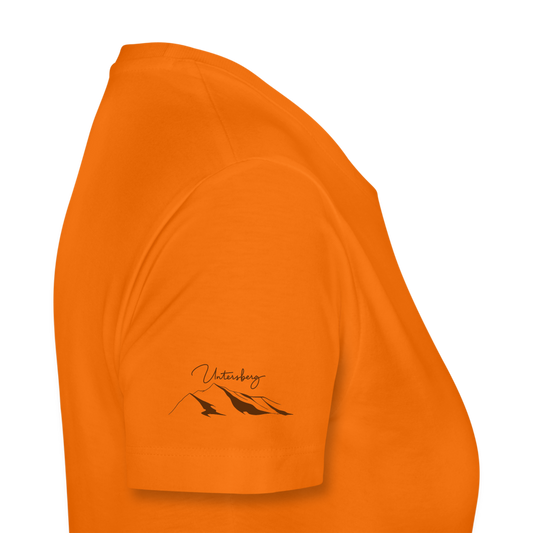 Frauen Premium T-Shirt in Orange Untersberg" 4xDruck in edelbraun - Orange