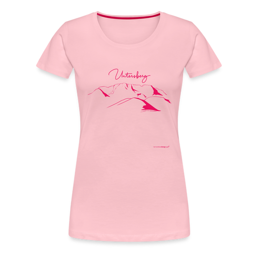 Frauen Premium T-Shirt in Hellrosa Untersberg 4xDruck in Pink - Hellrosa