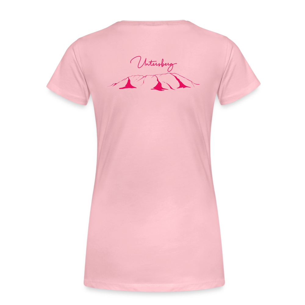 Frauen Premium T-Shirt in Hellrosa Untersberg 4xDruck in Pink - Hellrosa