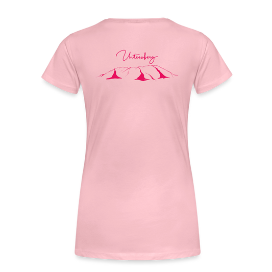 Frauen Premium T-Shirt in Hellrosa Untersberg 4xDruck in Pink - Hellrosa