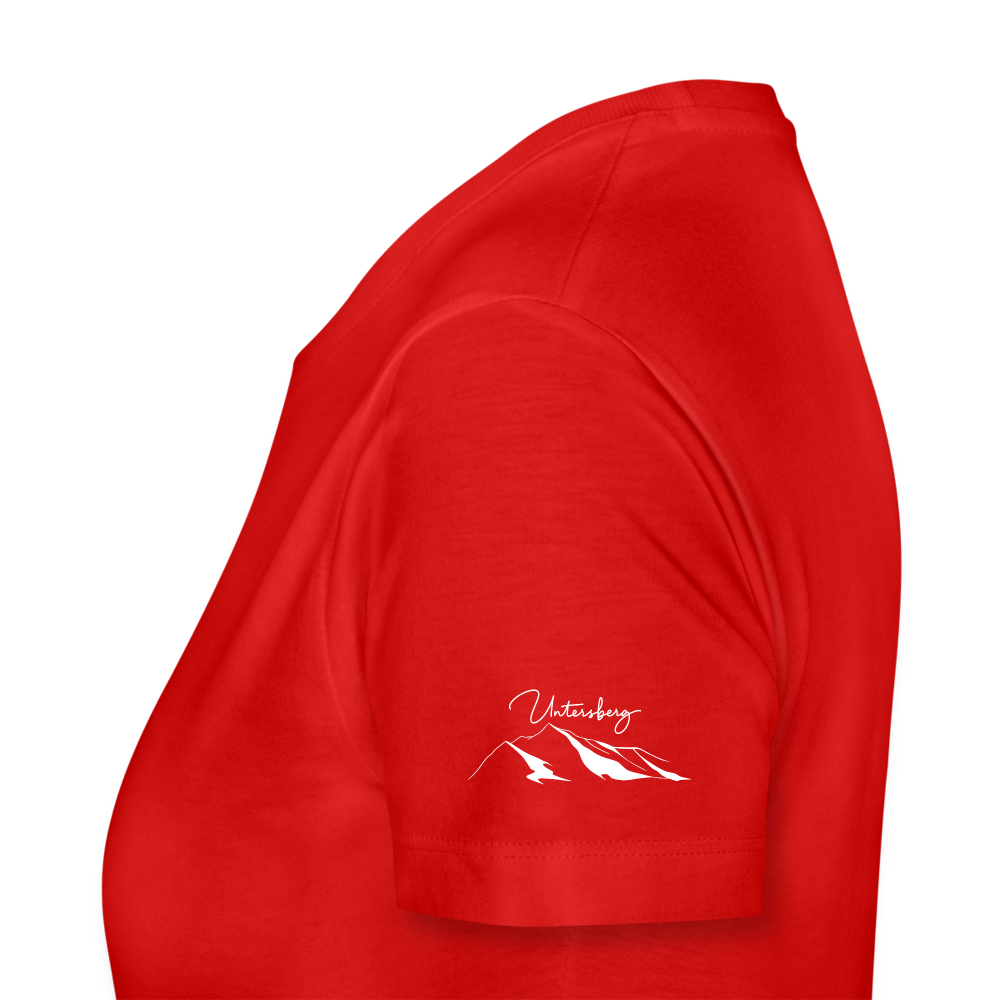 Frauen Premium T-Shirt in versch. Farben Untersberg 4xDruck in Weiss - Rot